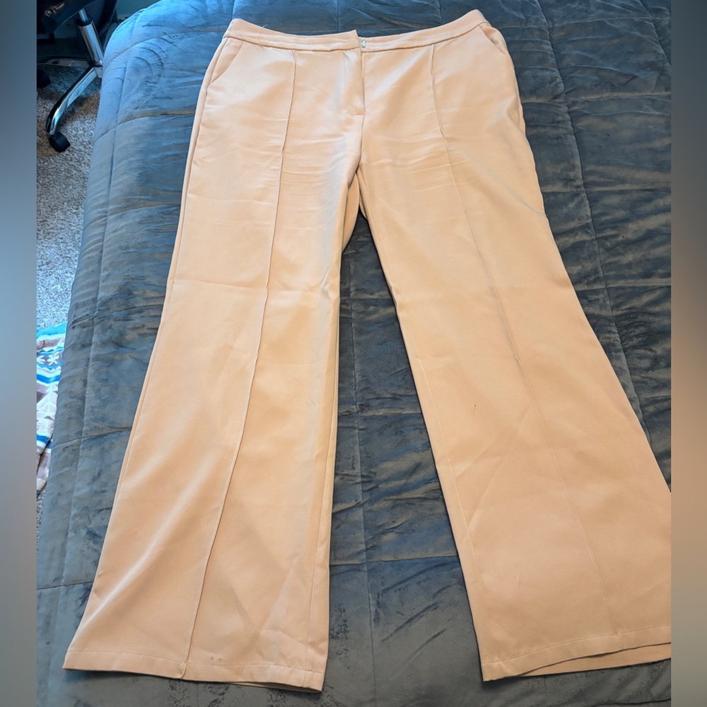 SHEIN Tan Wide Leg Pants
